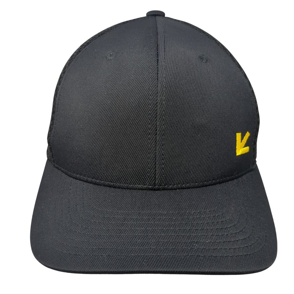 Valitics Baseball Cap Black M Embroidered Vented Holes 6 Panel Flexfit ATC